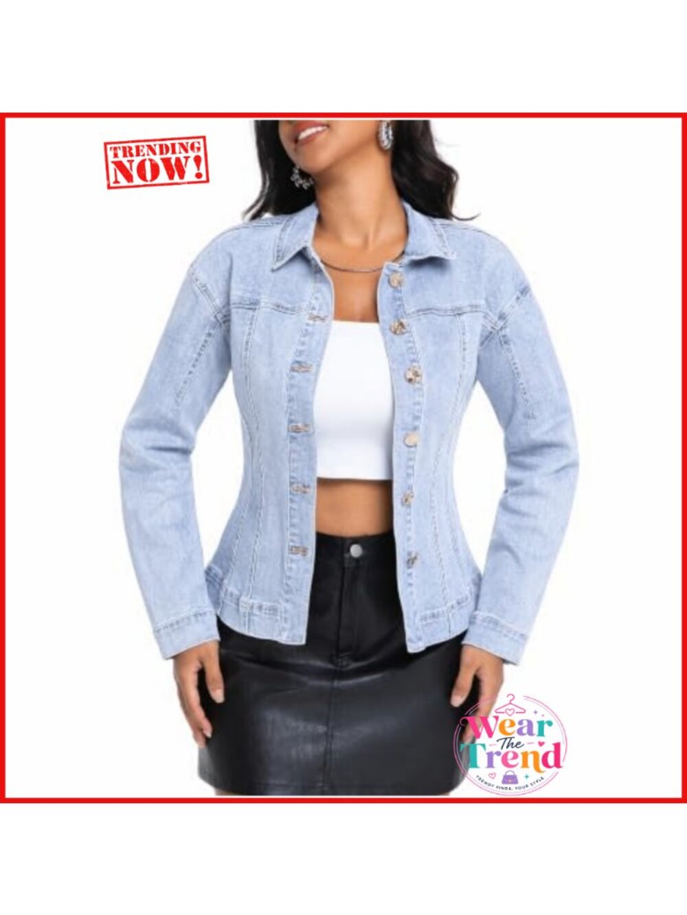 Women's Cinched Waist Button Up Long Sleeve Denim Jacket Coat